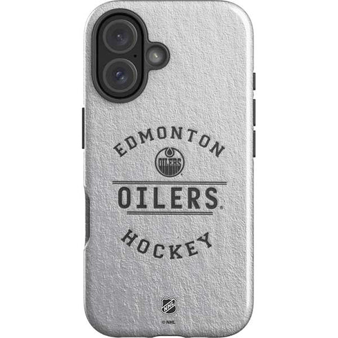 NHL Edmonton Oilers Black Text iPhone 16 Plus Impact Case